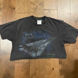 Vintage cropped black panther tee